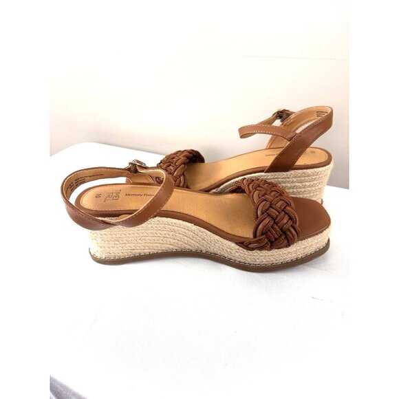 Y2K Brown Platform Sandals 10 Braided Strap Chunky Heel Boho Indie Coastal - Picture 11 of 15